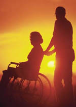 Picture of an elderly woman, in a wheelchair