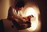Picture of a patient in a scanner