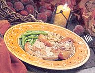 Pork chops with savory apples
