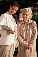 Picture of a Young Woman and an Elderly Woman