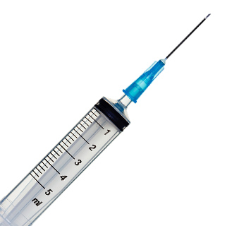 Close up image of a syringe with needle.